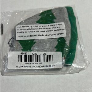 Hanna Andersson Kids Green and Gray Face Mask Set